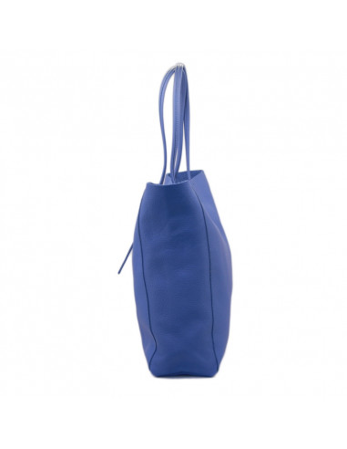 Geanta Piele Naturala Shoper Bag albastru