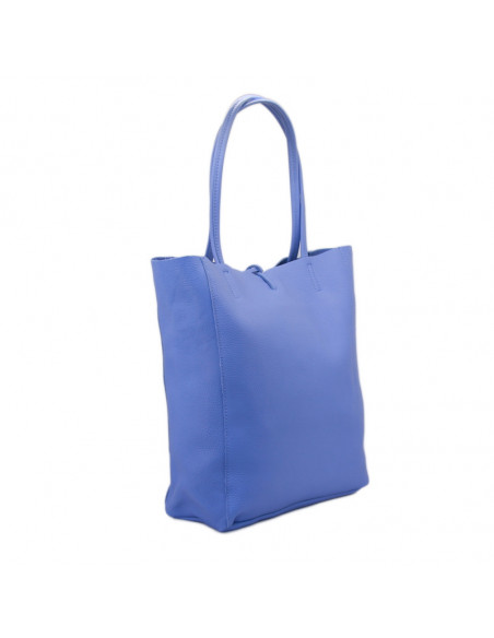 Geanta Piele Naturala Shoper Bag albastru