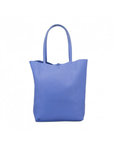 Geanta Piele Naturala Shoper Bag albastru