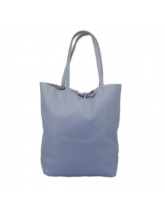 Geanta Piele Naturala Shoper Bag baby blue 2