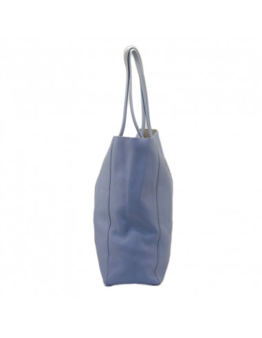 Geanta Piele Naturala Shoper Bag baby blue