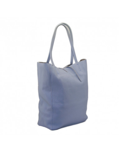Geanta Piele Naturala Shoper Bag baby blue