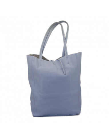 Geanta Piele Naturala Shoper Bag baby blue