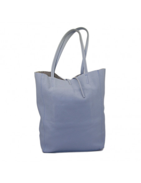 Geanta Piele Naturala Shoper Bag baby blue
