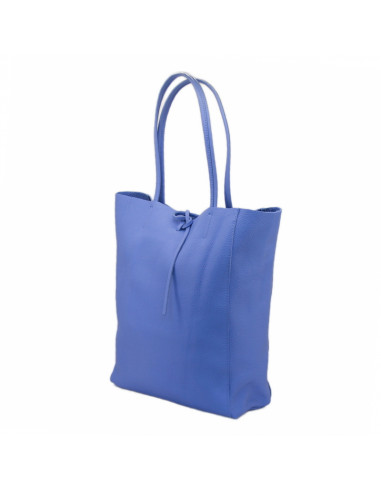 Geanta Piele Naturala Shoper Bag albastru