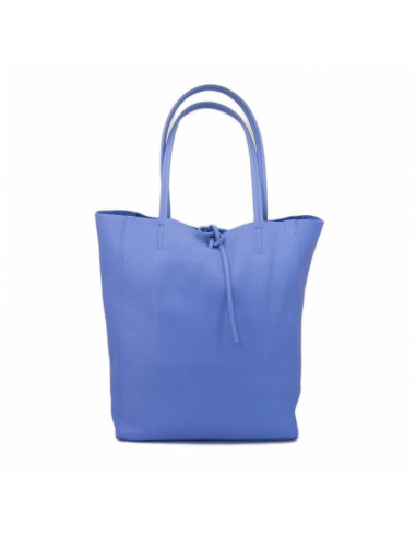 Geanta Piele Naturala Shoper Bag albastru