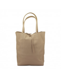 Geanta Piele Naturala Shoper Bag crem 2