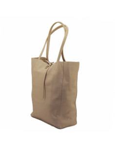 Geanta Piele Naturala Shoper Bag crem