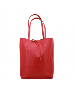 Geanta Piele Naturala Shoper Bag rosu 2