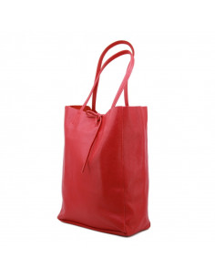 Geanta Piele Naturala Shoper Bag rosu