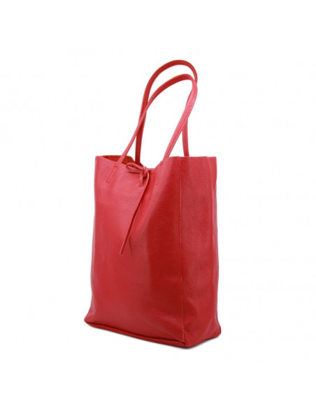 Geanta Piele Naturala Shoper Bag rosu