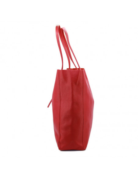 Geanta Piele Naturala Shoper Bag rosu