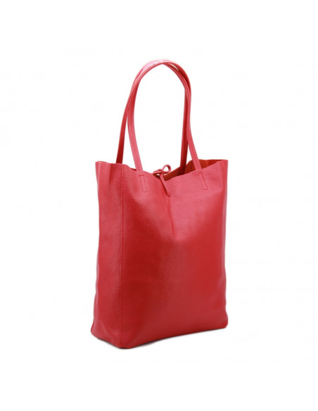 Geanta Piele Naturala Shoper Bag rosu