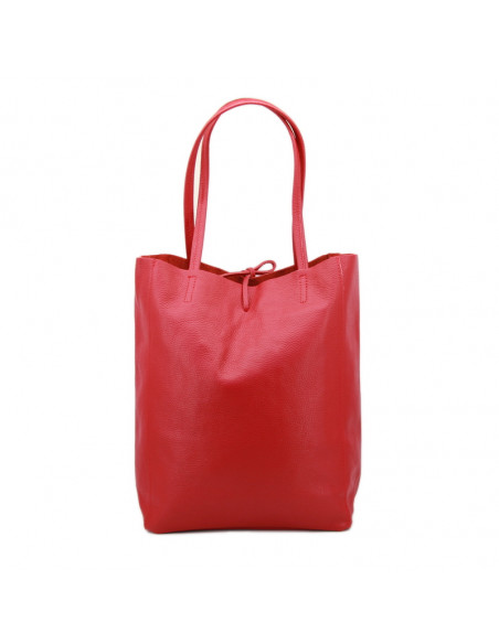 Geanta Piele Naturala Shoper Bag rosu