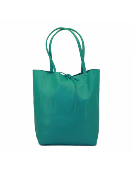 Geanta Piele Naturala Shoper Bag turcoaz