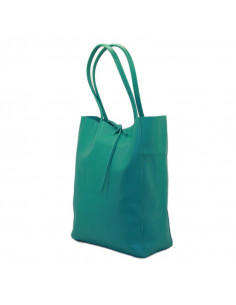 Geanta Piele Naturala Shoper Bag turcoaz
