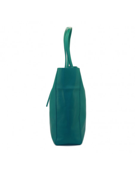 Geanta Piele Naturala Shoper Bag turcoaz