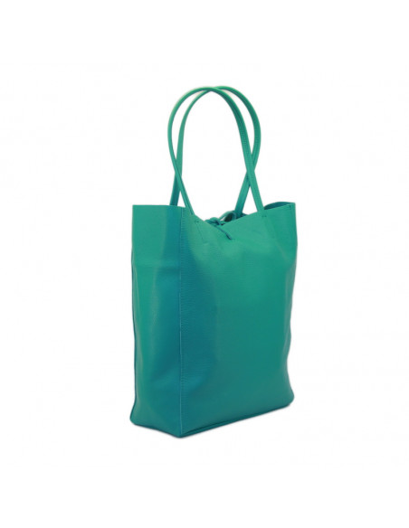 Geanta Piele Naturala Shoper Bag turcoaz