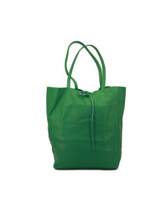Geanta Piele Naturala Shoper Bag verde 2