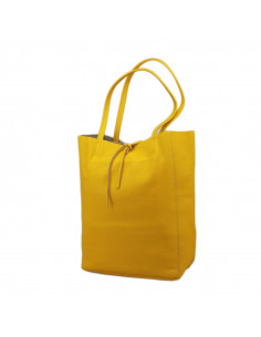 Geanta Piele Naturala Shoper Bag galben