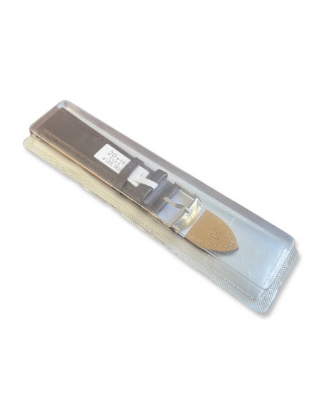 Curea Ceas Piele Naturala 20mm maro roscat