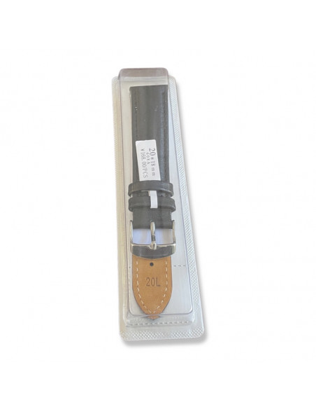 Curea Ceas Piele Naturala 20mm negru