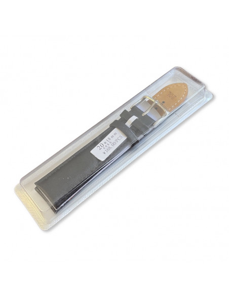Curea Ceas Piele Naturala 20mm negru