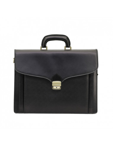 Servieta Piele Naturala Office New Negru