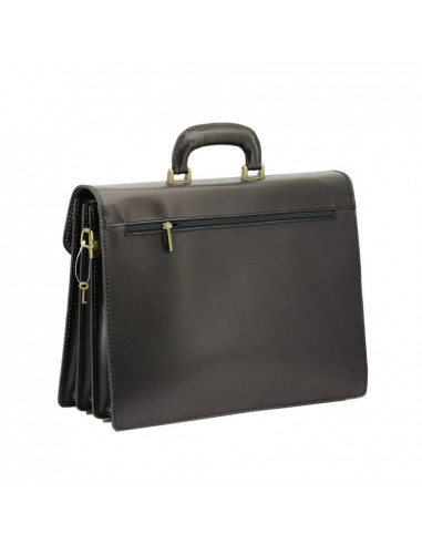 Servieta Piele Naturala Office New Negru