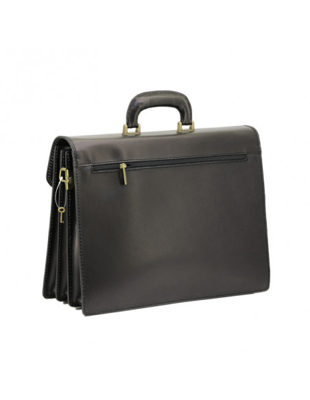 Servieta Piele Naturala Office New Negru