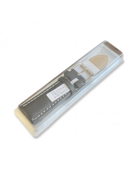 Curea Ceas Piele Naturala 22mm negru