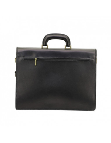 Servieta Piele Naturala Office New Negru