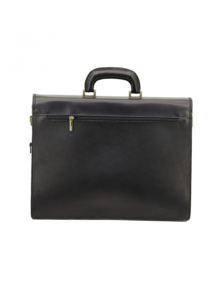 Servieta Piele Naturala Office New Negru