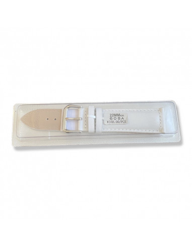 Curea Ceas Piele Naturala 22mm alb
