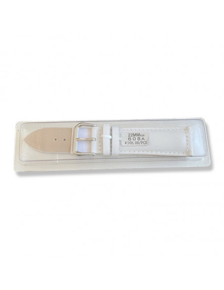 Curea Ceas Piele Naturala 22mm alb