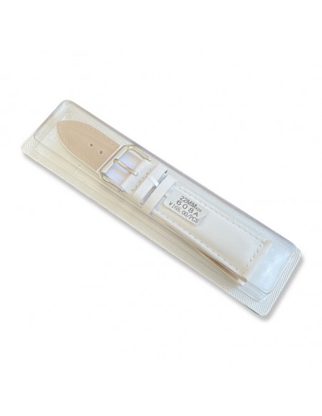 Curea Ceas Piele Naturala 22mm alb