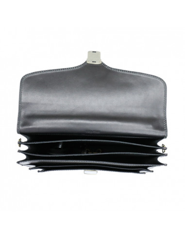 Servieta Piele Naturala Office New Negru