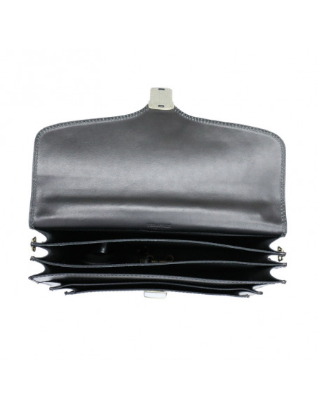 Servieta Piele Naturala Office New Negru