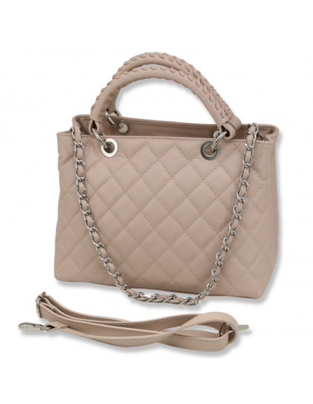 Poseta Piele Diamonds Mini roz pudra