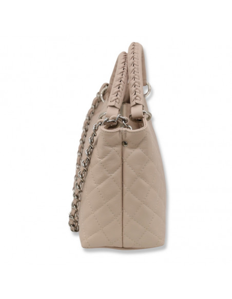 Poseta Piele Diamonds Mini roz pudra