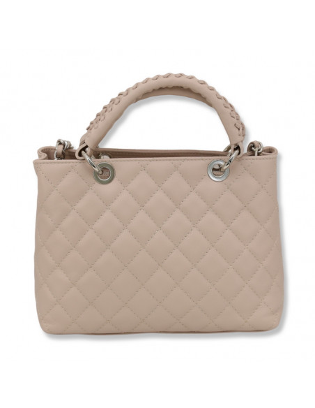 Poseta Piele Diamonds Mini roz pudra