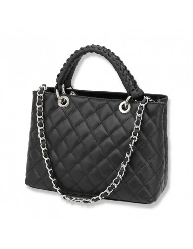 Poseta Piele Diamonds Mini negru