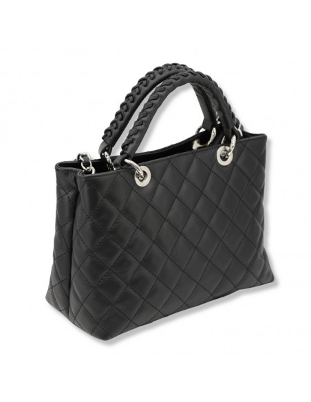 Poseta Piele Diamonds Mini negru