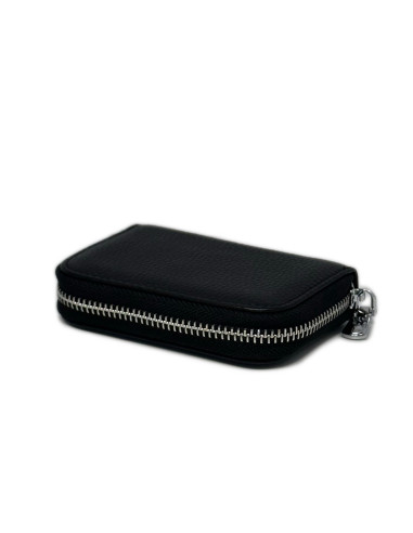 Port Card Piele Naturala negru