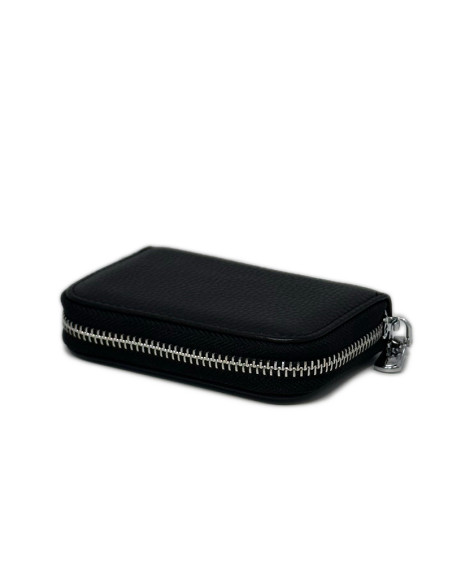 Port Card Piele Naturala negru