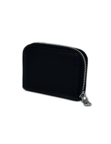 Port Card Piele Naturala negru