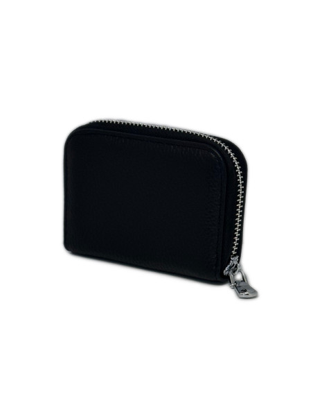 Port Card Piele Naturala negru