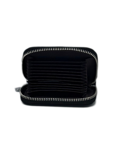 Port Card Piele Naturala negru