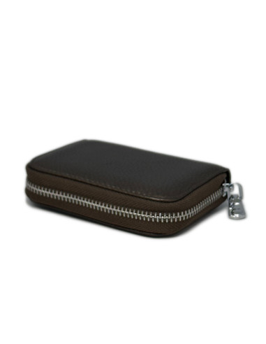 Port Card Piele Naturala aramiu bronz
