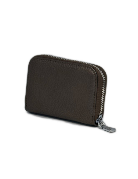 Port Card Piele Naturala aramiu bronz